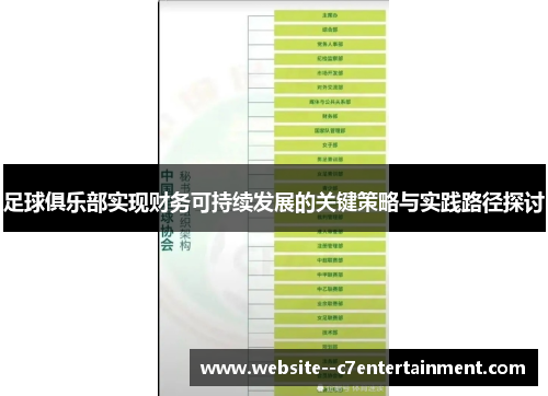 足球俱乐部实现财务可持续发展的关键策略与实践路径探讨 足球俱乐部实现财务可持续发展的关键策略与实践路径探讨